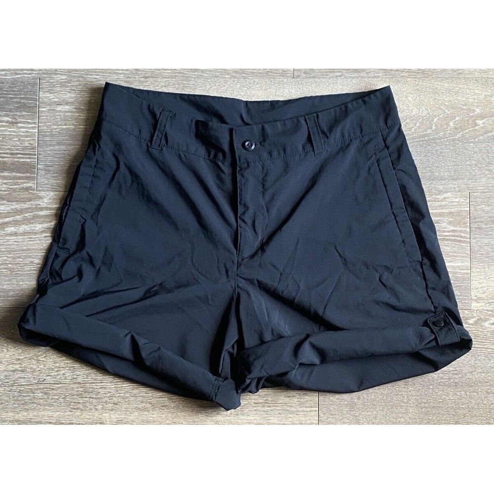 Columbia PFG Shorts Roll Up Leg Cuffs Womens Size 10 4L Black Fishing‎ Nylon
